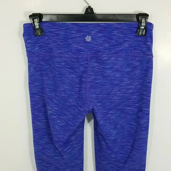 {Athleta} Purple Spacedye Print Activewear  Leggings - Picture 3 of 12